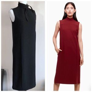 Aritzia Babaton 1-01 Beaux Black Tie Neck Sleeveless Dress